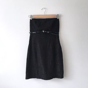 Guess Black and Gold Tube Bodycon Dress